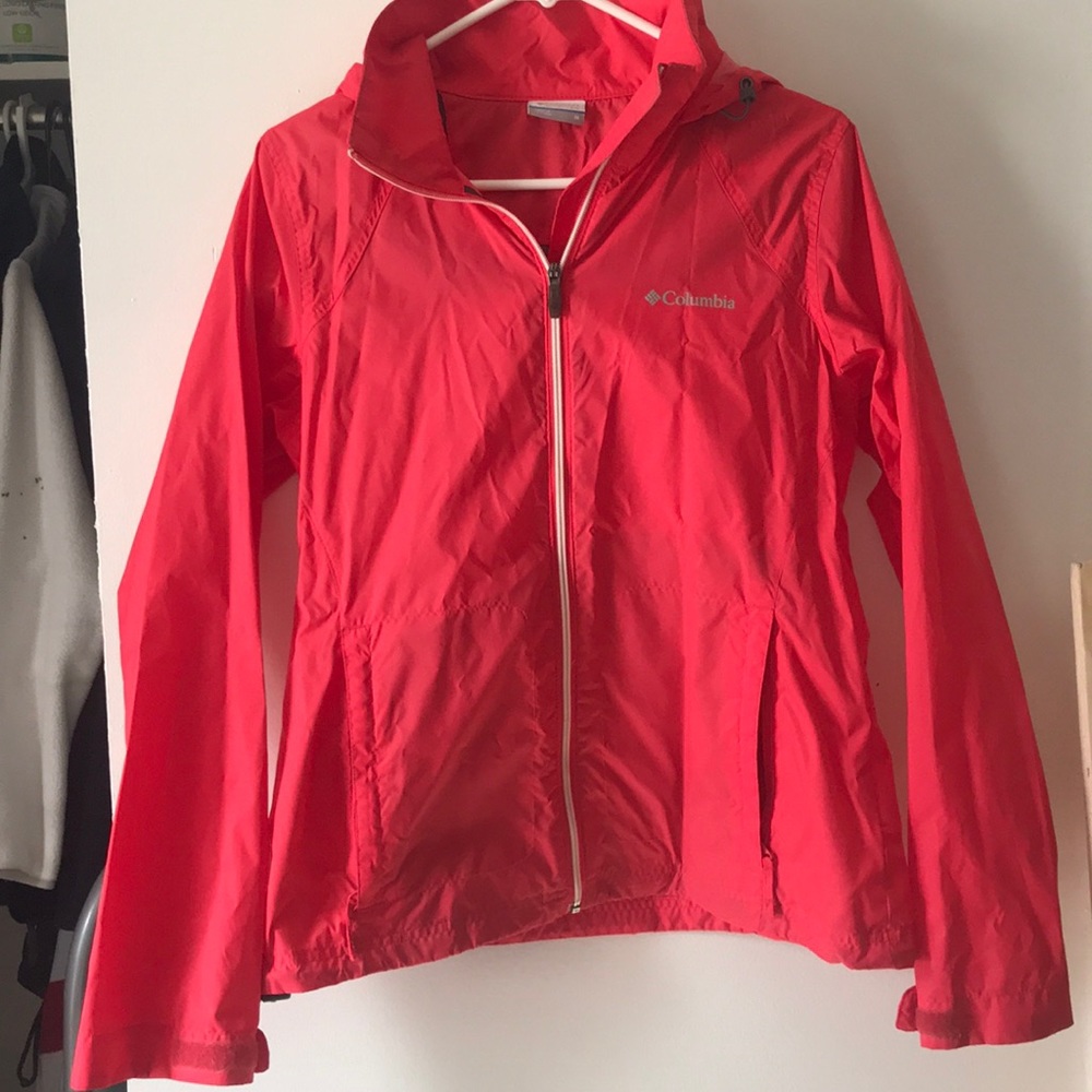 Coral Columbia rain jacket